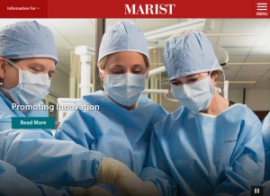 How marist.edu looks like on a tablet such as an iPad.