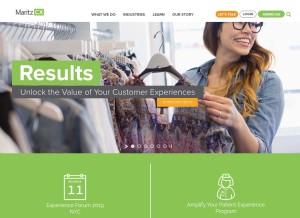 How maritzcx.com looks like on a tablet such as an iPad.