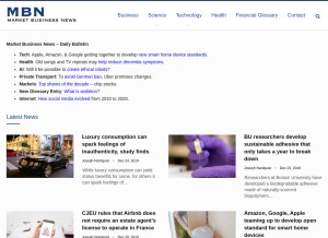 How marketbusinessnews.com looks like on a tablet such as an iPad.