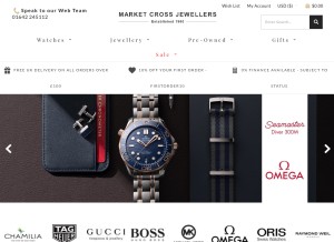 How marketcrossjewellers.com looks like on a tablet such as an iPad.