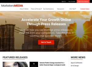 How marketersmedia.com looks like on a tablet such as an iPad.