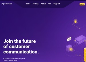 How markethero.io looks like on a tablet such as an iPad.