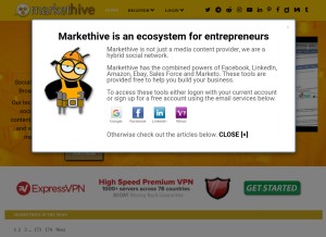 How markethive.net looks like on a tablet such as an iPad.