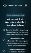 How marketing-planet.de looks like on a mobile device such as an iPhone.