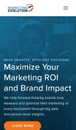 How marketingevolution.com looks like on a mobile device such as an iPhone.