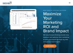 How marketingevolution.com looks like on a tablet such as an iPad.