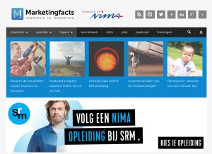 How marketingfacts.nl looks like on a tablet such as an iPad.