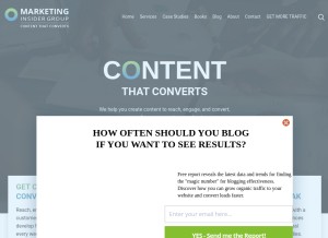 How marketinginsidergroup.com looks like on a tablet such as an iPad.