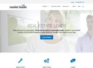 How marketleader.com looks like on a tablet such as an iPad.