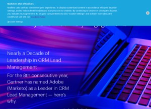 How marketo.com looks like on a tablet such as an iPad.