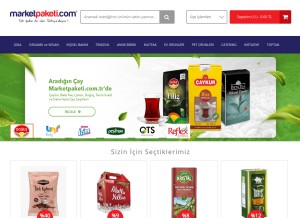 How marketpaketi.com.tr looks like on a tablet such as an iPad.
