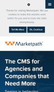 How marketpath.com looks like on a mobile device such as an iPhone.