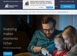 How markettraders.com looks like on a tablet such as an iPad.