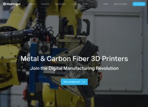 How markforged.com looks like on a tablet such as an iPad.