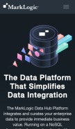 How marklogic.com looks like on a mobile device such as an iPhone.