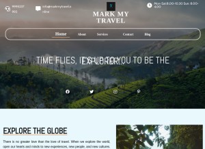 How markmytravel.online looks like on a tablet such as an iPad.