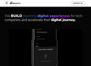 How markovate.com looks like on a tablet such as an iPad.