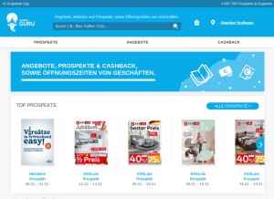 How marktguru.de looks like on a tablet such as an iPad.