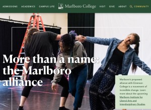 How marlboro.edu looks like on a tablet such as an iPad.