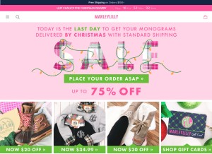 How marleylilly.com looks like on a tablet such as an iPad.