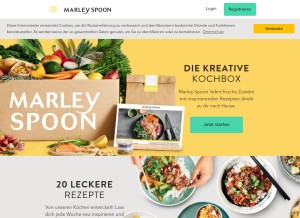 How marleyspoon.de looks like on a tablet such as an iPad.