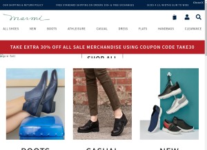 How marmishoes.com looks like on a tablet such as an iPad.