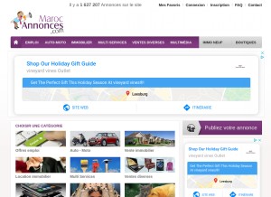 How marocannonces.com looks like on a tablet such as an iPad.