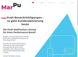 How marpu.de looks like on a tablet such as an iPad.