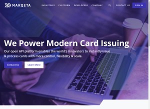How marqeta.com looks like on a tablet such as an iPad.