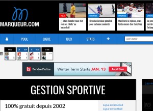 How marqueur.com looks like on a tablet such as an iPad.