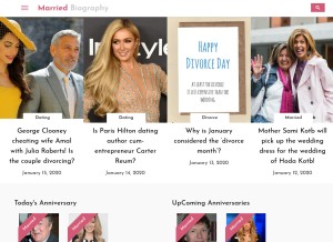 How marriedbiography.com looks like on a tablet such as an iPad.