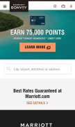 How marriott.com looks like on a mobile device such as an iPhone.