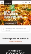 How marriott.de looks like on a mobile device such as an iPhone.