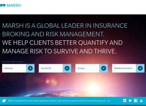 How marsh.com looks like on a tablet such as an iPad.