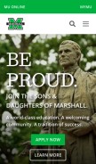 How marshall.edu looks like on a mobile device such as an iPhone.