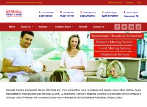 How marshallpackers.com looks like on a tablet such as an iPad.