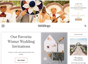 How marthastewartweddings.com looks like on a tablet such as an iPad.