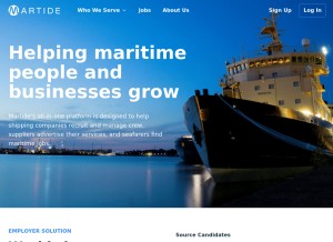 How martide.com looks like on a tablet such as an iPad.