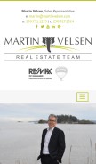 How martinvelsen.com looks like on a mobile device such as an iPhone.