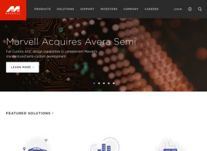 How marvell.com looks like on a tablet such as an iPad.