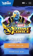 How marvelstrikeforce.com looks like on a mobile device such as an iPhone.