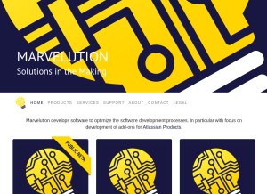 How marvelution.com looks like on a tablet such as an iPad.