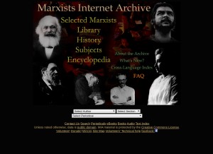How marxists.org looks like on a tablet such as an iPad.