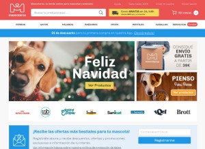 How mascoteros.com looks like on a tablet such as an iPad.