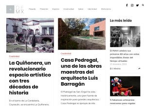 How masdemx.com looks like on a tablet such as an iPad.
