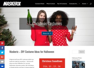 How maskerix.com looks like on a tablet such as an iPad.