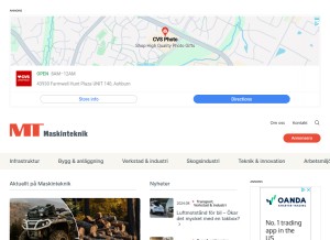How maskinteknik.org looks like on a tablet such as an iPad.