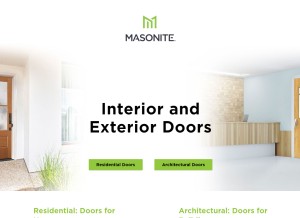How masonite.com looks like on a tablet such as an iPad.