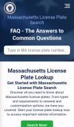 How massachusettslicenseplate.com looks like on a mobile device such as an iPhone.