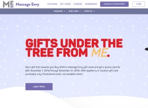 How massageenvy.com looks like on a tablet such as an iPad.